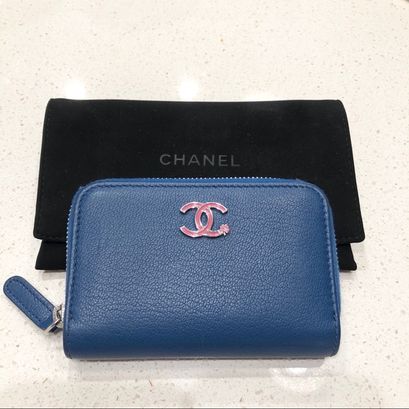 CHANEL Handbags - Chanel Goatskin Zip Around Coin Purse Wallet